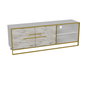 Hanah Home Polka - White Soporte de TV Blanco y Dorado
